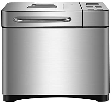 TVAFEDS Bread Maker Stainless SteelAutomatic Bread Maker Programmable Machine with Sizes Fruit Nut Dispenser