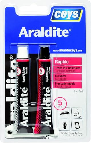Ceys - Araldite - Adhesivo rápido de gran resistencia - 2 Blisters x 15 ML