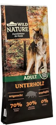 Dehner Wild Nature Hundefutter Unterholz, Trockenfutter getreidefrei / zuckerfrei, für ausgewachsene Hunde, Wildschwein, 12 kg