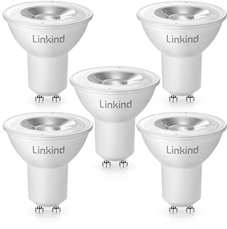 Linkind LED GU10 Lampe 4.2W, 50 Watt ersetzt, 2700K Warmweiß mit 36° Abstrahlwinkel Spot Reflektorlampe 420 Lumen, Nicht Dimmbar, MR16 LED Energiesparlampe, 5 Stück