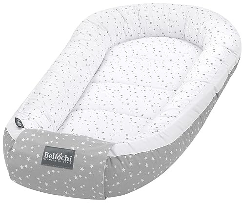 Bellochi Riduttore Lettino per Neonato, Riduttore per Culla - Antisoffoco, 100% Cotone - Cuscino Riduttore, Cocoon a Baby, Baby Nest - 90 x 60 cm - Polaris
