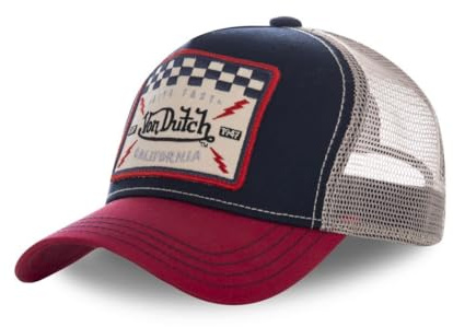 Von Dutch Justerbar barnkeps, truckerkeps Buckl, original och autentisk, Färg: blå, One Size