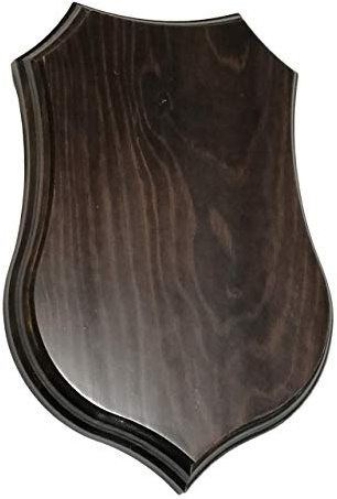 Metopa. Peana madera para colgar. En madera maciza. Barnizado color Nogal. (30 * 21 cms)