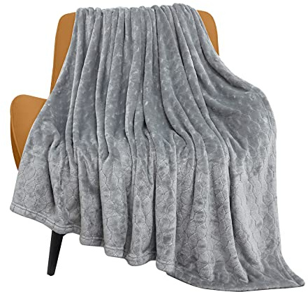 TOONOW Manta de Forro Polar de Felpa mullida, tamaño Individual, 60 x 80 Pulgadas, Manta de Cama súper Suave y esponjosa, patrón geométrico, cómoda Manta de Franela de Microfibra para sofá, Cama,