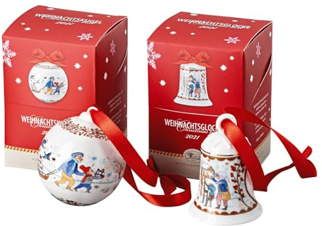 Hutschenreuther Sammelserie 21 Weihnachtsgaben Glocke/Kugel Set