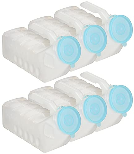 MedVance- Urinals for Men 1000ml with Glow in The Dark Spill Proof Pop Cap Lid, Plastic Pee Bottles for Men, Male Urinals, Pee Container Men, Portable Urinal for Car, Elderly & Incontinence (6 Pack)