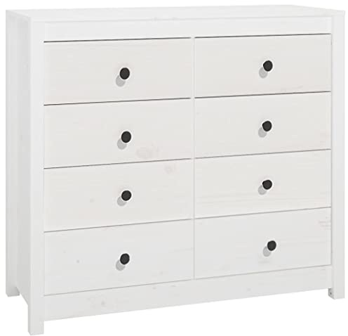 vidaXL Beistellschrank Weiß 100x40x90 cm Massivholz Kiefer