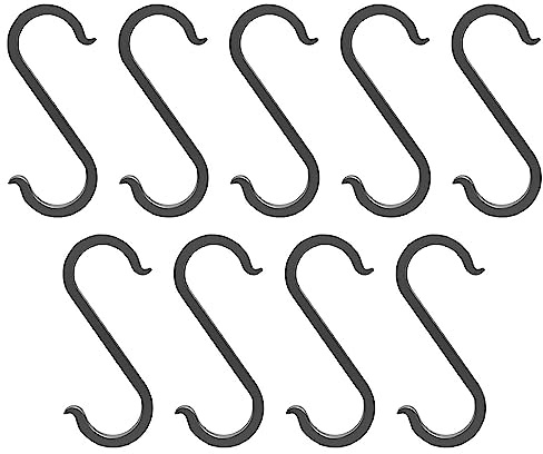 WeddHuis 9 Stück S Haken passender Durchmesser bis 22mm, S-Haken Aluminium ideal Küche, Schrank, Garage und Garten für hängende Töpfe und Pfannen, Kaffeetassen, Kleidung, Pflanzen