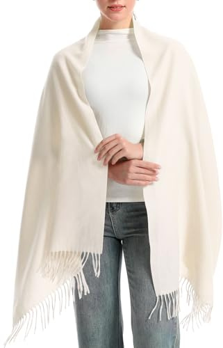 lifwimner Sciarpa Donna Invernale Cashmere Scialle Pashmina Elegante Lungo Morbida Calda Stole Spessore Avvolgere(Avorio)