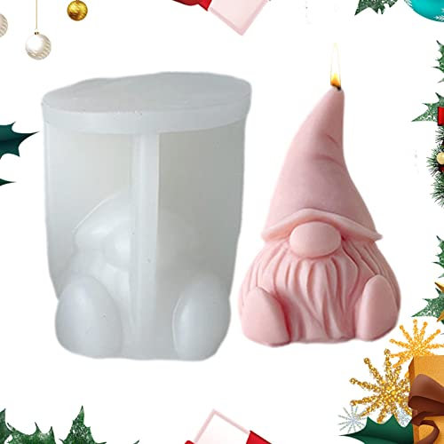 JINGAN Wichtel Kerzenform | Formen Für Weihnachtskerzen | Weihnachtsmann Kerzenformen | Wichtel Silikonform Mit Kreativer Gesichtsloser Pu-ppenform | SüßeGießform Für Kerzenherstellung Bastelseife