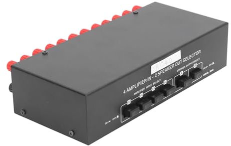 Audio Schalter Passiver Wahlschalter 4 Verstärker Eingänge 2 Lautsprecher Ausgänge Audio Auswahlbox Stereo Audio Schalter für Musikwiedergabe