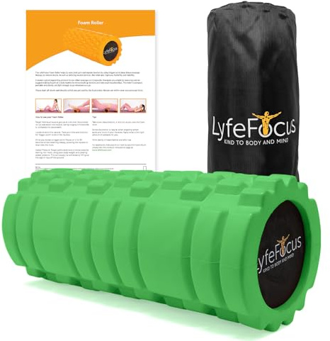 LyfeFocus Premium Triggerpunkt-Schaumstoffrolle – Multi-Druckpunkt mit 3 einzigartigen Formen für Muskelverspannungen – von Spezialisten zugelassene Sportmassagerolle für Tiefengewebetherapie – mit