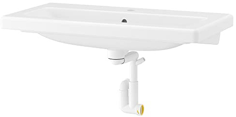 TVÄLLEN wash-Basin with Water Trap, 84x43 cm, White