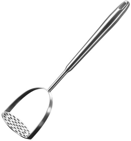 Kartoffelstampfer Edelstahl, Kartoffel Stampfer, Gemüsestampfer Küchenstampfer, Gemüsestampfer Kartoffelpresse, Potato Masher für Spülmaschinengeeignet, Kartoffelbrei, Gemüse, Früchte,Avocado
