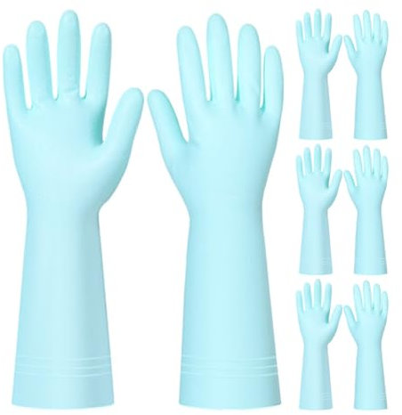 IMIKEYA 4pairs Rubber Dishwashing Gloves Long Cuff Kitchen Cleaning Gloves for Washing Dishes Reusable Women
