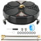18 Inch Surface Cleaner for Pressure Washer with 4 Wheels, Driveway Power Washer Attachment with 2 Extension Wands and 2 Replacement Nozzles, 3600 PSI, Black