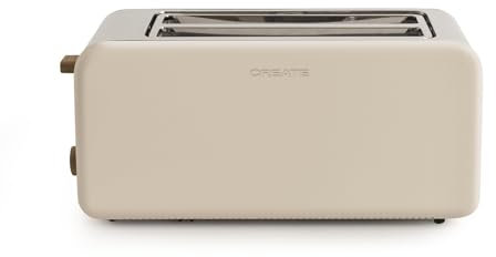 CREATE/TOAST RETRO XL/Tostadora arena / 6 Niveles de potencia, bandeja recogemigas, termostato, descongelación, recalentar, 2 ranuras rebanadas anchas, 1500W