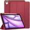 EasyAcc Cover Custodia Compatibile con iPad Air 11 Pollici M3/M2 (2025/2024), iPad Air 5/4 (10,9-Pollici, Modello 2022/2020, 5a/4a Generazione), Supporta Ricarica Magnetica di iPencil, Rosso Vino