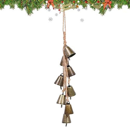 Vintage Deko Glocke Für Zuhause, Weihnachts Kuhglocken Ornamente Weihnachtlicher Shabby Chic Vintage Stil Rustikale Gold Messing Kuhglocken Vintage Metall Kuhglocke Home Deko Für Weihnachtsfeiern