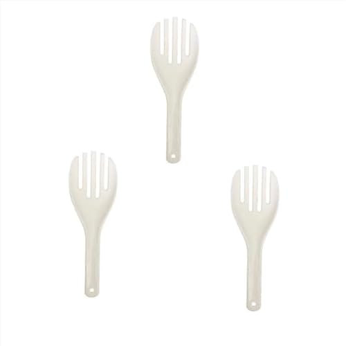 3 spatole grandi in plastica bianca per riso, forchette da portata, per riso e patate (lunghezza 27 cm)