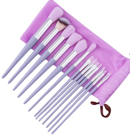 Makeup Brushes, 13pcs Makeup Brush Set Eyeshadow Brush Blush Brush for Foundation, Eyeshadow, Lip (Purple)