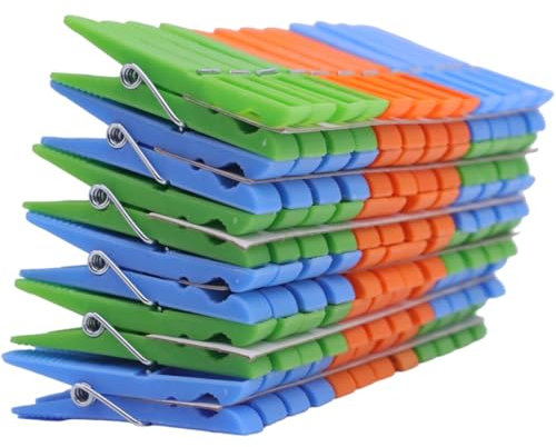 DISTRIBUX Lote de 72 Pinzas de Plástico Estándar para Ropa Pinzas Tender Ropa Multicolor Cierra Bolsas Pinza Multiusos Herramienta Ideal para su Hogar