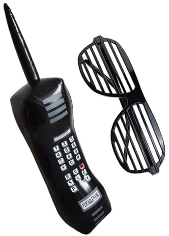KSBBHDS 1 styck retro mobiltelefonballong och 1 st festglas, kreativa roliga ballonger, festleksaker, fotorekvisita.