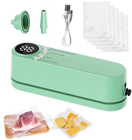 Food Storage Bag Sealer Rechargeable - Portable Sealing Machine, Vacuum Preserving Tool | Strong Suction Compact Sealing Tool, Powder Preservation Meat Grain Snack Sealing Tool Vegetables