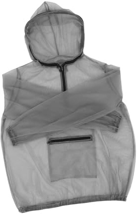 VALICLUD Beekeeper Jacket with Hood for Camping and Gardening, Breathable High Density Mesh Outdoor Bug Protection Jacket with Sun Protection in Grey Xxl Size