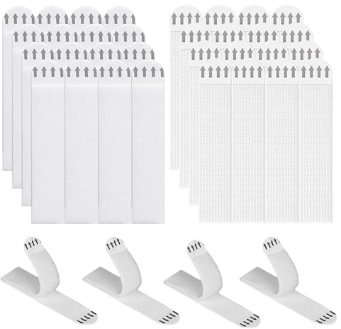 24 Pairs(48 Strips) Adhesive Picture Hanging Strips, 92x19mm Large Picture Hanger No Nails, Double Side Hook Loop Mounting Tapes, Damage Free for Photo Frame Hanging, Mirrors, Decorations