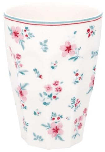 GreenGate French Latte cup Sila white Blumen Dekor Porzellan 400 ml