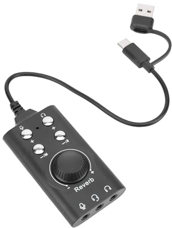 VBESTLIFE Scheda Audio USB, Scheda Audio Stereo Esterna con Controllo del Volume, Adattatore Audio Jack da USB a 3,5 Mm per PC, Laptop, Desktop, Auricolari e Altro Ancora