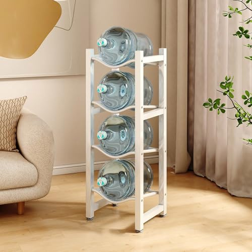 TRAGLO Estante para Jarras de Agua de 2/3/4/5 Niveles, Soporte para Botellas de Agua de 5 Galones para Cocina, Oficina y Sala(Blanco,35x33x108cm)