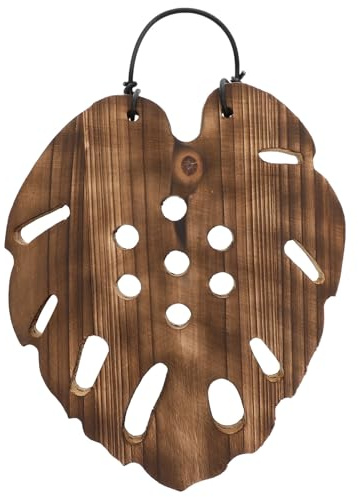 Yardenfun Farn-Montageplatte aus robustem Holz sechseckiges Design Monstera Wanddeko wetterfest für Indoor Outdoor Garten vielseitig für Farne Orchideen Sukkulenten geeignet