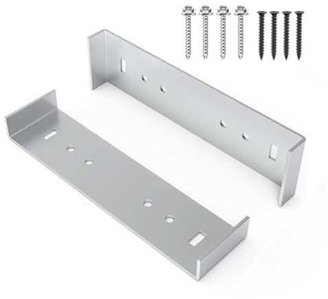 Gettimore Staffa di montaggio per cassetta postale in metallo per pavimento largo 20,3 cm, staffe di supporto in alluminio, confezione da 2 con 8 viti