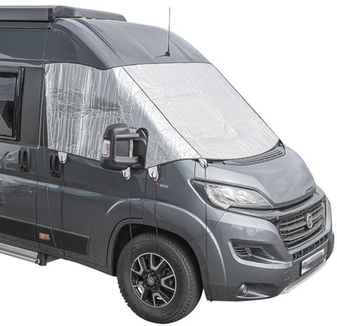 Multibros 4-Jahreszeiten Isoliermatte passend für FIAT Ducato (ab 06/2006) – Thermomatte Außenisolierung für Front- & Seitenscheiben – Wohnmobil Sonnenschutz, Kälteschutz & Sichtschutz