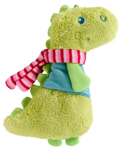HABA Rasselgreifling Dino – Weiches Babyspielzeug ab Geburt | Weicher Stoff Greifling mit sanfter Rassel zur Förderung von Motorik und Sinnen – ideal ab Geburt