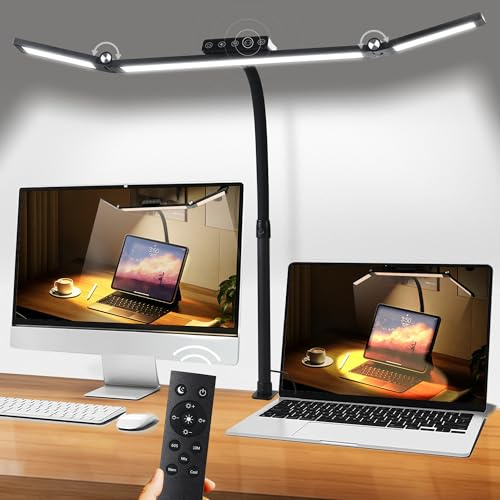 Overcomo Motion Sensor Foldable LED Desk Lamp with Clamp for Home Office