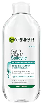 Garnier Agua Micelar Salicylic Limpia Y Desmaquilla para Piel Grasa, 400ml