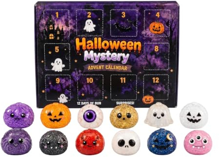 BOSSETY Calendrier de l'Avent Halloween avec 12 Squishy Mochi Jouets