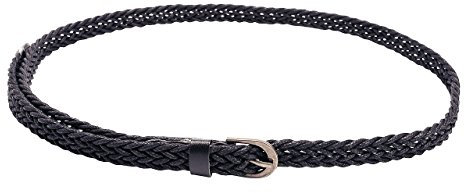 CHIC DIARY Damen Vintage Schmaler Gürtel schnalle Flechtgürtel Geflochten Taillengürtel Hüftgürtel Kleidgürtel waist Belt Multifarbe, Schwarz, Einheitsgröße