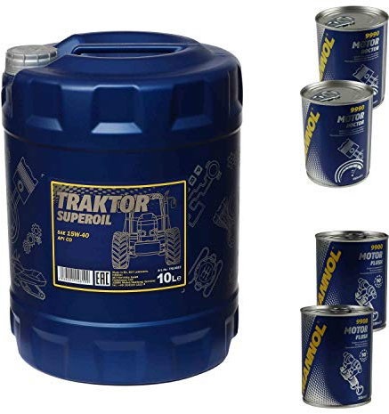 10 l olio motore MANNOL trattore Superoil 15W-40 2 x motore Doctor+Motor Flush