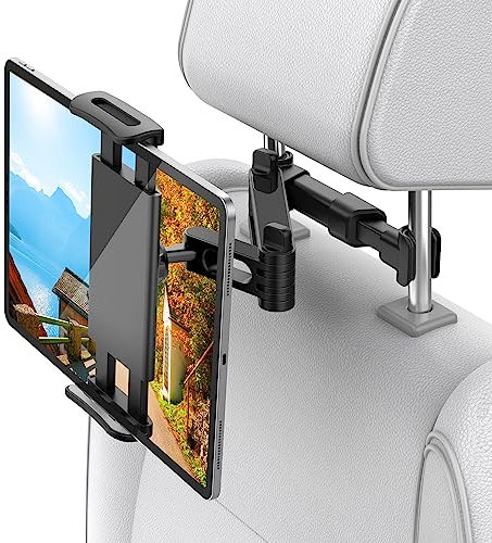 Shawe Verstellbar Tablet Halterung Auto, Universal Tablethalterungen Auto KFZ-Kopfstützen Tablet Halter für iPad Air Mini 2 3 4 iPad 2018 Pro 9.7 10.5, Fire Kids 7 8, Kindle, Phone 4.7~10.5 Zoll