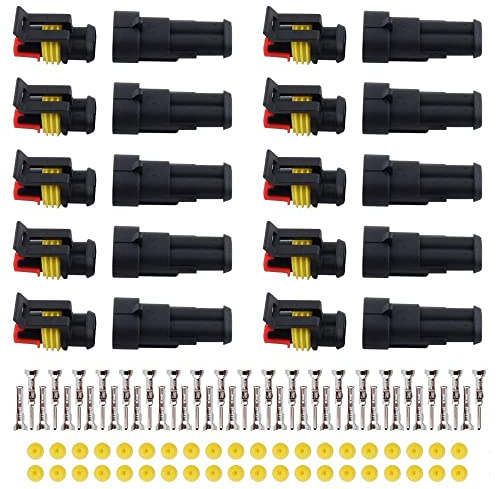 IMAGINE 2-poliger Stecker Steckverbinder Wasserdichter Stecker, Anschlussstecker, für Auto, LKW, Roller, Motorrad, 10 Set 1,5 mm Superseal