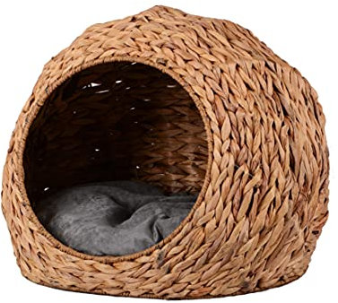 UNUS Animals Katzenkorb Katzenhöhle rund mit Kissen, Haustierkorb für Hunde und Katzen