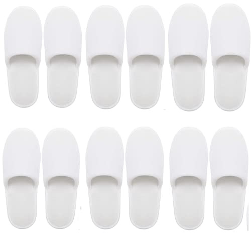 Bkrdty Hôtel des Chaussons 6 paires Pantoufles Jetables Polaire Corail Moelleux de Taille Générale Chausson Spa Fermé Lavables et Réutilisables pour Salle de Bains Maison Voyage Mariage