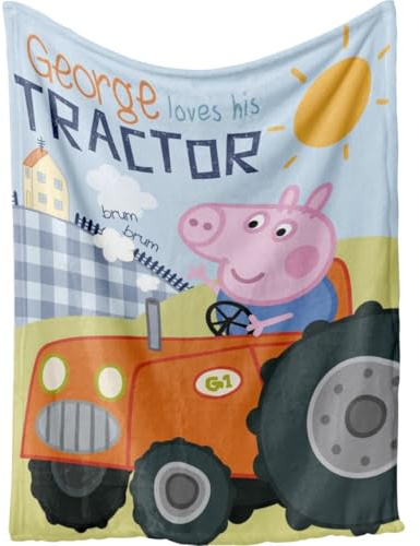 Peppa Pig Fleecedecke 100x140cm mit George Wutz und Traktor