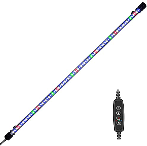 VARMHUS Tauchen Aquarium Licht,Aquarium LED Beleuchtung mit Timer Auto On/Off Dimm-Funktion,3 Lichtmodi Dimmbar,10 Helligkeitsstufen optional&3Stufen der Zeitschleifenfunktion 78LEDs-RGB 71cm