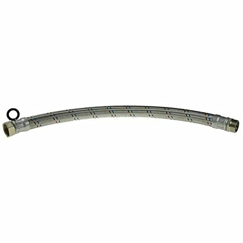 Panzerschlauch 1 Zoll Flexschlauch 30-100cm Hauswasserwerk Längenwahl DN25 Bogen Gerade (80cm Gerade)