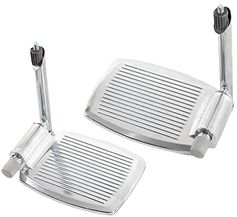 NC Langlebige Rollstuhl-Fußstütze Abnehmbare hochwertige kratzfeste manuelle Rollstühle Universal-Fußpedal Rollstuhlteile Ausrüstung, Aluminium mit Stange